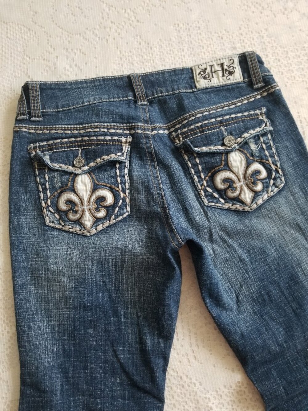 Hydraulic Y2K Western Glam Jeans Fleur-de-lis Embellished Pockets 9/10